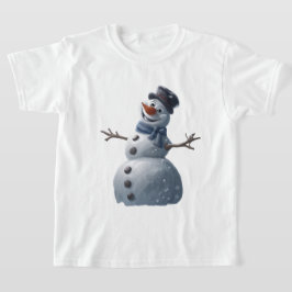 雪だるま霜の降りたキッズTシャツ Tシャツ