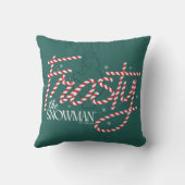 雪だるま霜の降りたキャンディケインロゴ クッション (裏面)