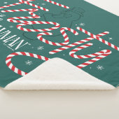 雪だるま霜の降りたキャンディケインロゴ シェルパブランケット (3/4)