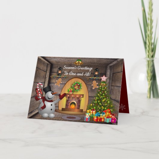 雪だるま霜の降りたクリスマスカード カード (正面)