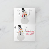 雪だるま霜の降りたクリスマスカード サンキューカード (内部)