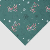 雪だるま霜の降りたグリーンスノーフレークパターン 薄葉紙 (詳細)