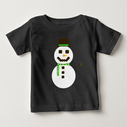 雪だるま霜の降りたベビーTシャツ ベビーTシャツ (正面)