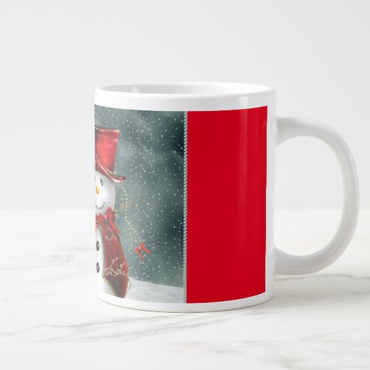 雪だるま霜の降りたマグ ジャンボコーヒーマグカップ (右)