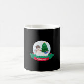雪だるま霜の降りたメリークリスマス コーヒーマグカップ (中央)