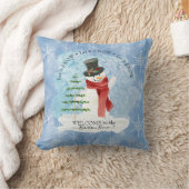 雪だるま霜の降りた冬レトロクリスマススノーフレーク クッション (ブランケット)