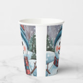 雪だるま霜の降りた紙カップ 紙コップ (左)