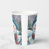 雪だるま霜の降りた紙カップ 紙コップ (右)