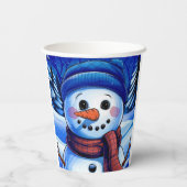 雪だるま霜の降りた紙カップ 紙コップ (裏面)