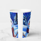 雪だるま霜の降りた紙カップ 紙コップ (左)