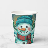 雪だるま霜の降りた紙カップ 紙コップ (裏面)