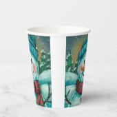 雪だるま霜の降りた紙カップ 紙コップ (左)