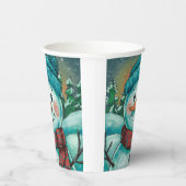 雪だるま霜の降りた紙カップ 紙コップ (右)