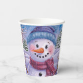 雪だるま霜の降りた紙カップ 紙コップ (裏面)