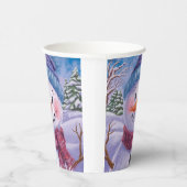 雪だるま霜の降りた紙カップ 紙コップ (右)