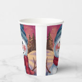 雪だるま霜の降りた紙カップ 紙コップ (右)