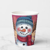 雪だるま霜の降りた紙カップ 紙コップ (正面)