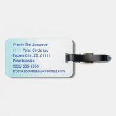 雪だるま霜の降りた顔マンガ荷物タグ ラゲッジタグ (裏面横)