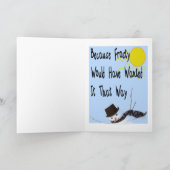 雪だるま霜の降りた・クユーモアのあるリスマスカード シーズンカード (内部)