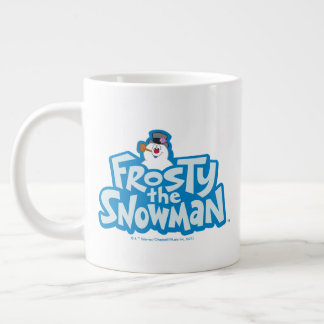 雪だるま霜の降りた™ |スタッ霜の降りたクロゴ ジャンボコーヒーマグカップ