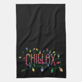 雪だるま霜の降りた™ | "チラックス"ホリデーライト キッチンタオル (縦)