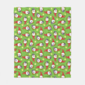 雪だるま霜の降りた™ |ホリデー霜の降りたリース フリースブランケット (正面)