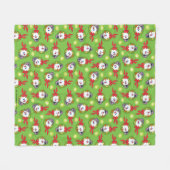 雪だるま霜の降りた™ |ホリデー霜の降りたリース フリースブランケット (正面(横))