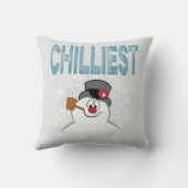 雪だるま霜の降りた™ |子ども向け クッション (裏面)