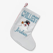 雪だるま霜の降りた™ |子ども向け スモールクリスマスストッキング (正面 (吊り時))