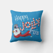 雪だるま霜の降りた™ |幸せなすてきおもしろい クッション (裏面)