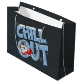 雪だるま霜の降りた™ |落ち着け ラージペーパーバッグ (正面アングル)