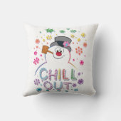 雪だるま霜の降りた™ | "落ち着け"虹の色 クッション (裏面)