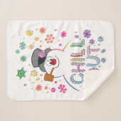 雪だるま霜の降りた™ | "落ち着け"虹の色 シェルパブランケット (正面(横))