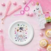 雪だるま霜の降りた™ | "落ち着け"虹の色 ペーパープレート (パーティー)