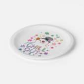 雪だるま霜の降りた™ | "落ち着け"虹の色 ペーパープレート (アングル)