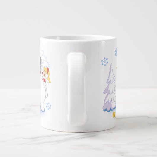 雪だるま霜の降りた™ | 霜の降りた & Karen Winterおもしろい ジャンボコーヒーマグカップ (裏面)