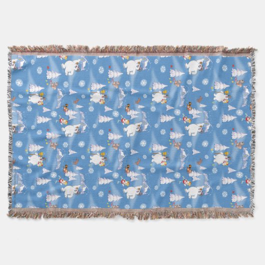 雪だるま霜の降りた™ | 霜の降りた & Karen Winterおもしろい スローブランケット (正面)