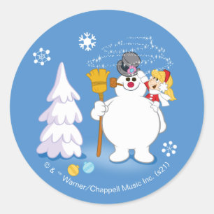 雪だるま霜の降りた™   霜の降りた & Karen Winterおもしろい ラウンドシール