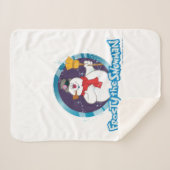 雪だるま霜の降りた™ |魔法の霜の降りたポートレート シェルパブランケット (正面(横))