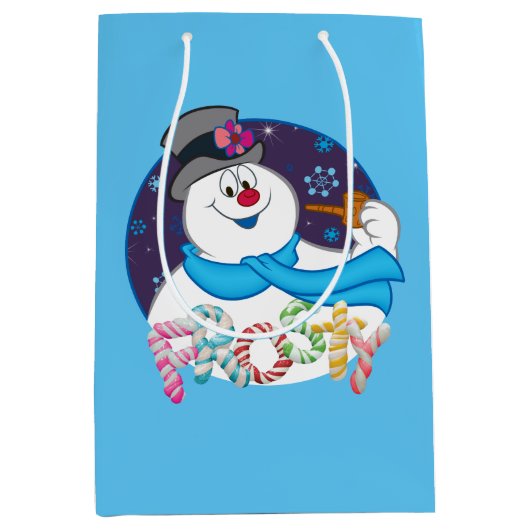 雪だるま霜の降りた™ | Candy カラフル Stakein名 ミディアムペーパーバッグ (正面)