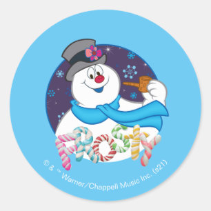 雪だるま霜の降りた™ Candy カラフル Stakein名 ラウンドシール
