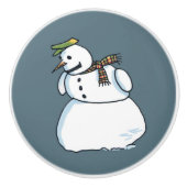 雪だるま青セラミックノブ セラミックノブ (正面)