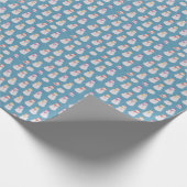 雪だるま青 ラッピングペーパー (角)