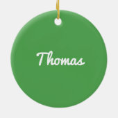 雪だるま頭クリスマス セラミックオーナメント (裏面)