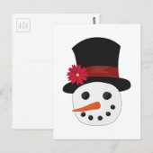 雪だるま頭 ポストカード (正面/裏面)