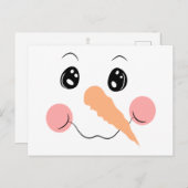 雪だるま顔はがき ポストカード (正面/裏面)