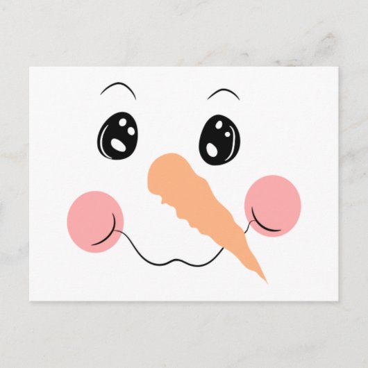 雪だるま顔はがき ポストカード (正面)