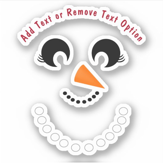 雪だるま顔クリスマス シール (正面)