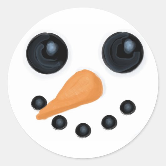 雪だるま顔シール ラウンドシール (正面)