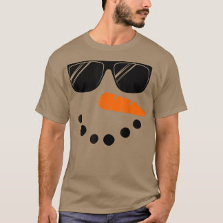 雪だるま顔ボーイズキッズトドラーグラスクリスマスW Tシャツ
